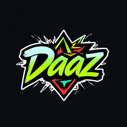 A dynamic and trendy logo for a clothing line brand named 'Daaz'