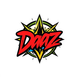 A dynamic and trendy logo for a clothing line brand named 'Daaz'