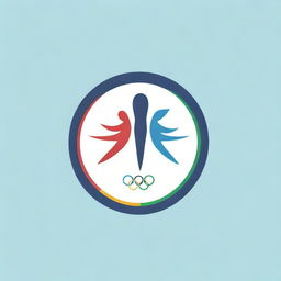 Design a logo symbolizing the intersection of the Olympics and Health Quality. Use vibrant athletes and medical symbols in harmony.