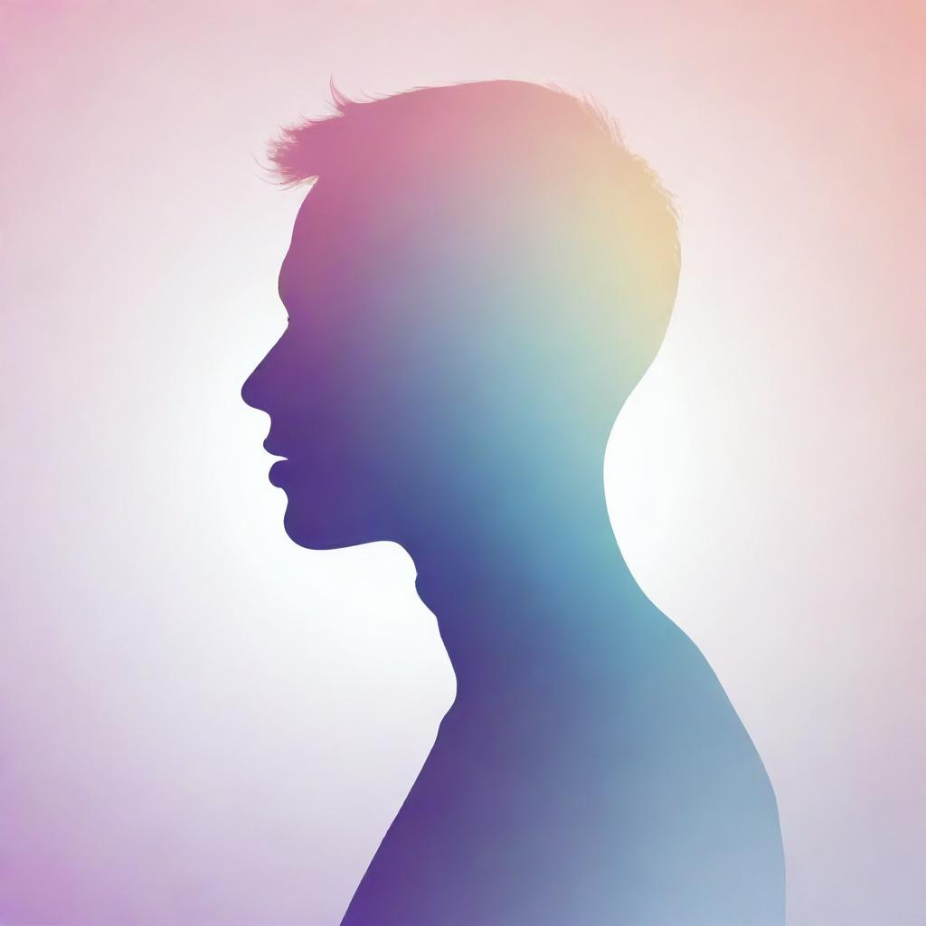 Generate a professional and attractive profile picture, featuring an abstract human silhouette against a soft gradient background.