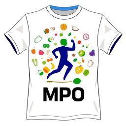 A t-shirt design for the MPO project, symbolizing life change through nutrition and physical exercise