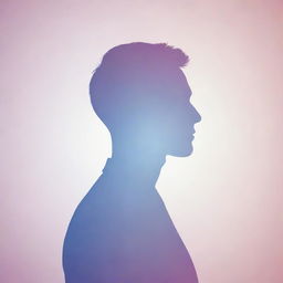 Generate a professional and attractive profile picture, featuring an abstract human silhouette against a soft gradient background.