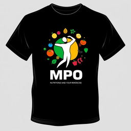 A t-shirt design for the MPO project, symbolizing life change through nutrition and physical exercise