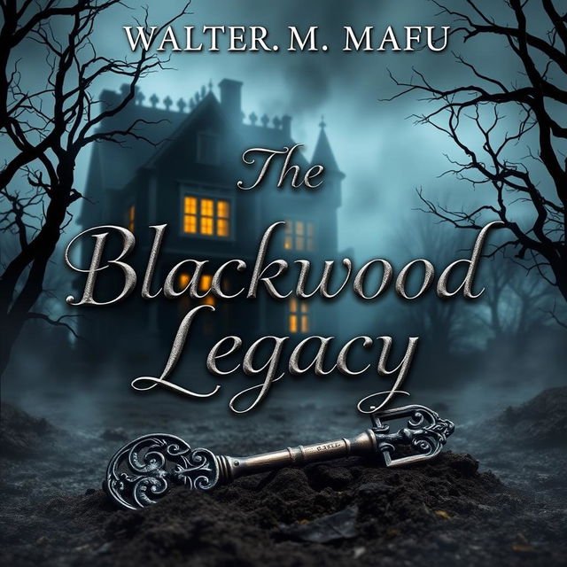 A suspenseful book cover titled 'The Blackwood Legacy' by Walter