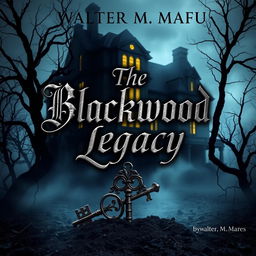 A suspenseful book cover titled 'The Blackwood Legacy' by Walter