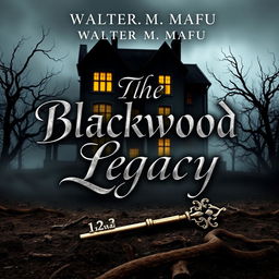 A suspenseful book cover titled 'The Blackwood Legacy' by Walter