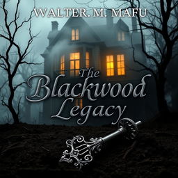 A suspenseful book cover titled 'The Blackwood Legacy' by Walter