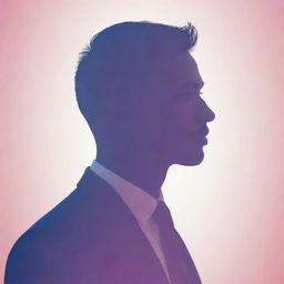 Generate a professional and attractive profile picture, featuring an abstract human silhouette against a soft gradient background.