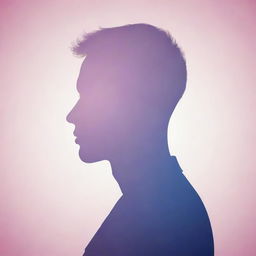 Generate a professional and attractive profile picture, featuring an abstract human silhouette against a soft gradient background.