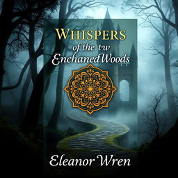 A captivating and intriguing book cover design featuring a mystical forest with a hidden path leading to an ancient castle