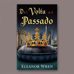 A captivating book cover design featuring a blend of medieval and modern elements with a royal theme