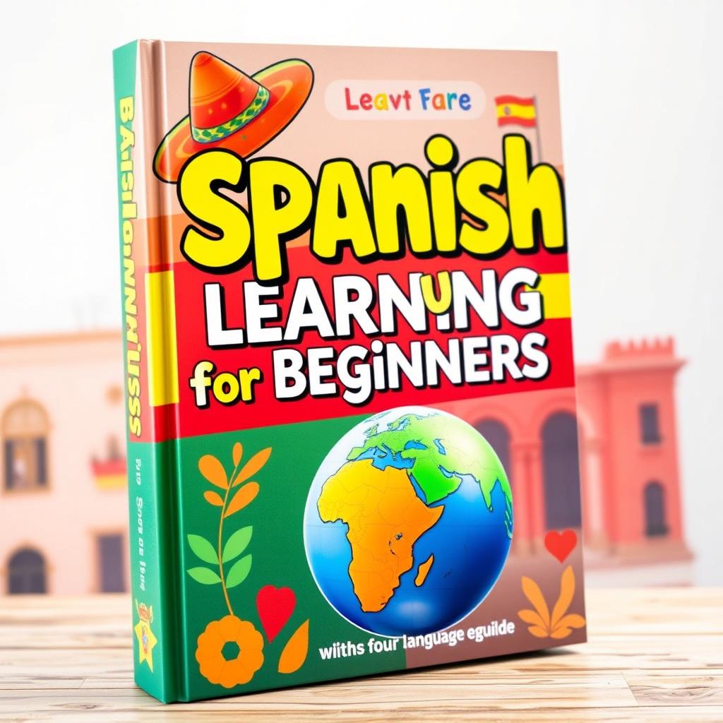 A vibrant and engaging book cover for a Spanish learning guide for beginners