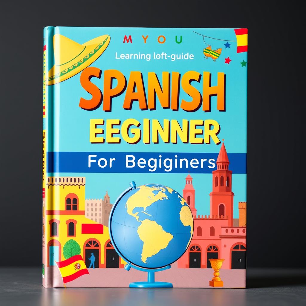 A vibrant and engaging book cover for a Spanish learning guide for beginners