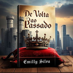 A captivating digital book cover design featuring a blend of medieval and modern elements with a royal theme