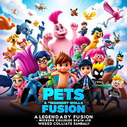 An extraordinary movie poster bringing together characters from Wonder Pets, Pocoyo, Krypto the Super Dog, Pokemon, Trolls, Pink Panther, Rio 2, Scooby-Doo and Guess Who, Johnny Bravo, Justice League, Teen Titans, Looney Tunes, Batman, and The Amazing World of Gumball