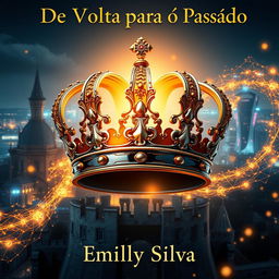 A stunning digital book cover featuring a royal theme that artfully combines the medieval past with futuristic modernity