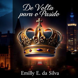 An alluring digital book cover portraying a royal aura with an intriguing blend of medieval times and modern elements