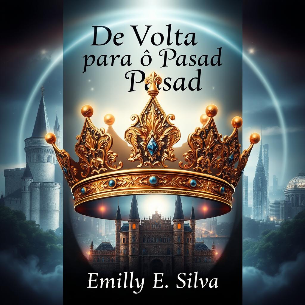 An enchanting digital book cover featuring a royal theme with a seamless blend of medieval and modern elements