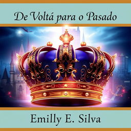 An enchanting digital book cover featuring a royal theme with a seamless blend of medieval and modern elements