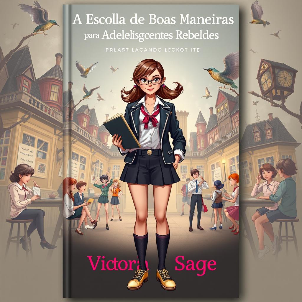 Book cover design featuring the title 'A Escola de Boas Maneiras para Adolescentes Rebeldes'