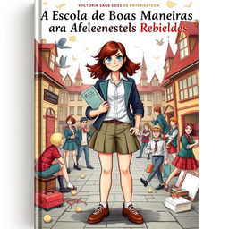 Book cover design featuring the title 'A Escola de Boas Maneiras para Adolescentes Rebeldes'