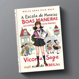 Book cover design featuring the title 'A Escola de Boas Maneiras para Adolescentes Rebeldes'