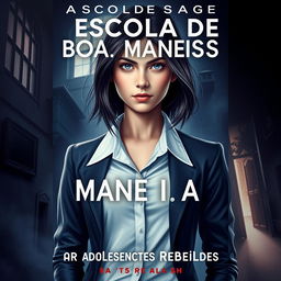 Book cover design featuring the title 'A Escola de Boas Maneiras para Adolescentes Rebeldes'