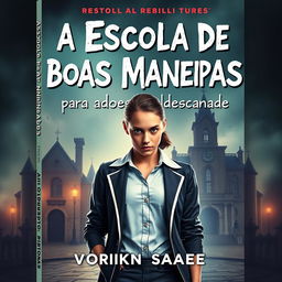 Book cover design featuring the bold and playful title 'A Escola de Boas Maneiras para Adolescentes Rebeldes'