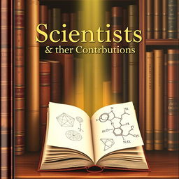 A sophisticated and elegant cover design for the book "Scientists & their Contributions