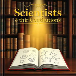 A sophisticated and elegant cover design for the book "Scientists & their Contributions