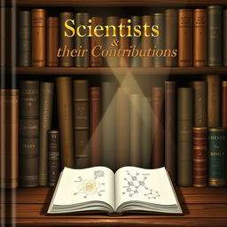 A sophisticated and elegant cover design for the book "Scientists & their Contributions