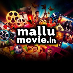 A dynamic movie-themed profile picture featuring the text 'mallu_movie