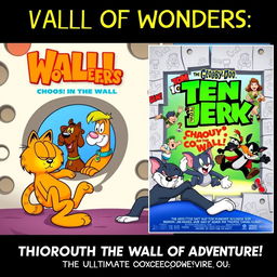 An exciting episode title card and movie poster featuring Garfield, Scooby-Doo, Hole in the Wall, Ben 10, and Tom and Jerry