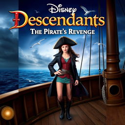 Movie cover for "Disney Descendants: The Pirate's Revenge" featuring CJ Hook, Captain Hook's daughter