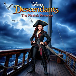 Movie cover for "Disney Descendants: The Pirate's Revenge" featuring CJ Hook, Captain Hook's daughter