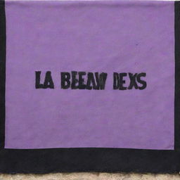 A purple and black rag with the text 'La Barra de Los Gemelos' prominently displayed on it