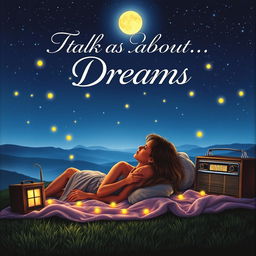 2000s romantic movie cover titled "Talk About Dreams" featuring a whimsical and dreamy scene