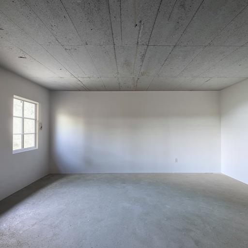 Generate an image of a spacious 20 feet by 15 feet room without any furniture, showcasing exposed walls and ceiling.