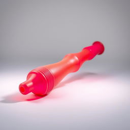 A detailed, realistic depiction of a dildo, showcasing its smooth texture and vibrant color