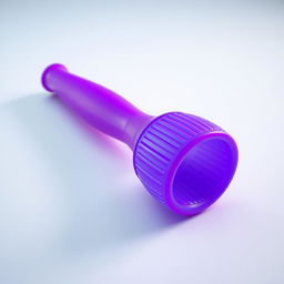 A detailed, realistic depiction of a dildo, showcasing its smooth texture and vibrant color