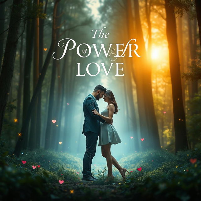 A movie poster titled "The Power of Love", set against a mystical forest background