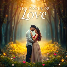 A movie poster titled "The Power of Love", set against a mystical forest background