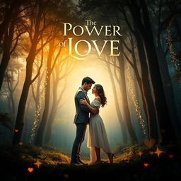 A movie poster titled "The Power of Love", set against a mystical forest background