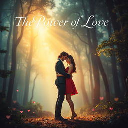 A movie poster titled "The Power of Love", set against a mystical forest background