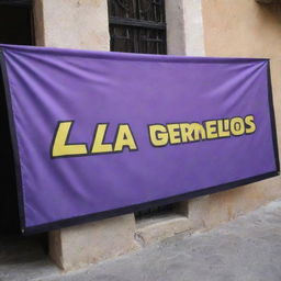 A purple and black banner with the Spanish text 'La Barra de Los Gemelos' prominently displayed.