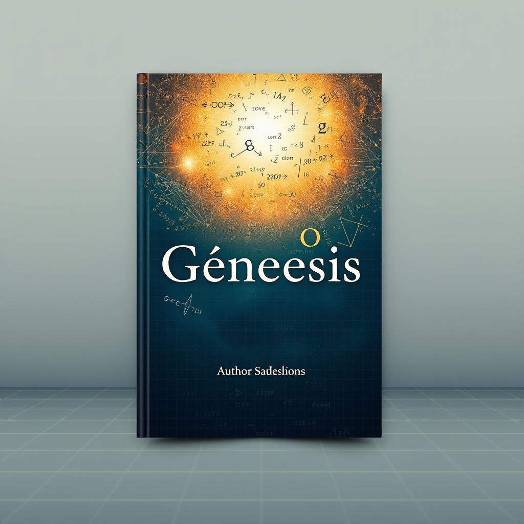 A captivating book cover design for a mathematics book titled "Gênesis"