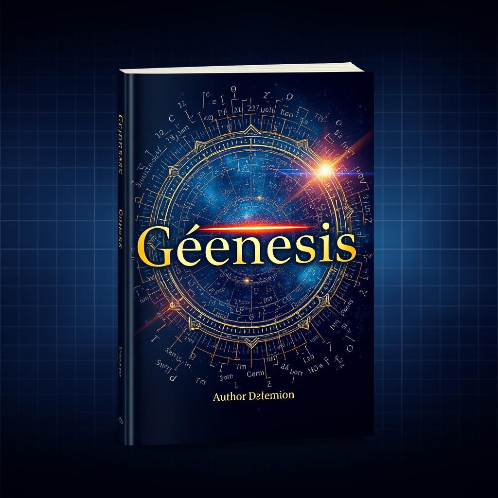 A captivating book cover design for a mathematics book titled "Gênesis"