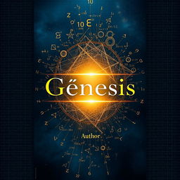 A captivating book cover design for a mathematics book titled "Gênesis"