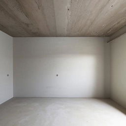 Generate an image of a spacious 20 feet by 15 feet room without any furniture, showcasing exposed walls and ceiling.