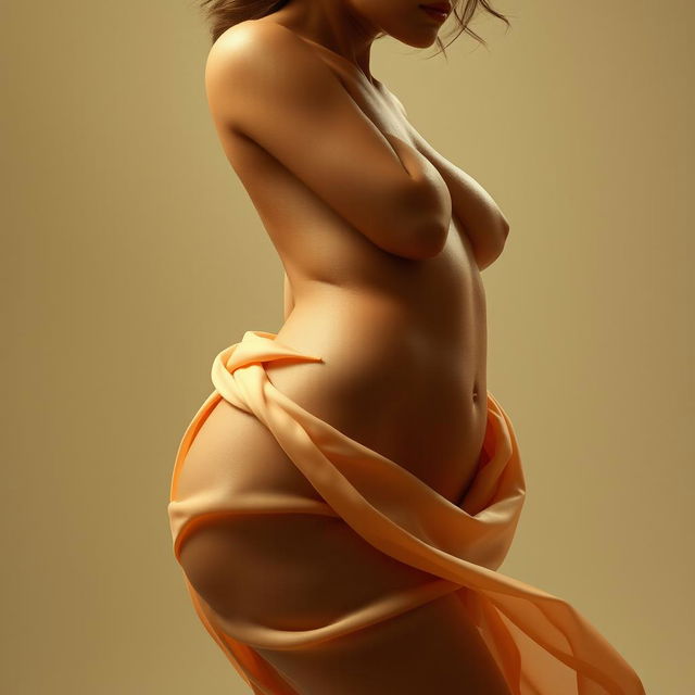 A tasteful and artistic depiction of a woman's form, emphasizing grace and elegance